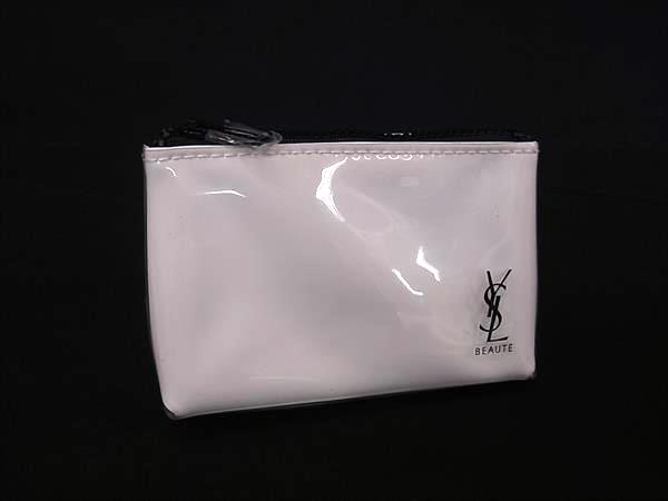 ■新品同様■ YVESSAINTLAURENT イヴサンローラン BEAUTE PVC ポーチ 小物入れ マルチケース レディース メンズ ホワイト系 DK9980