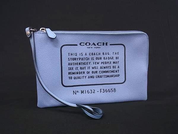 ■美品■ COACH コーチ F36658 レザー マルチポーチ マルチケース 小物入れ レディース メンズ ブルー系 DL1065