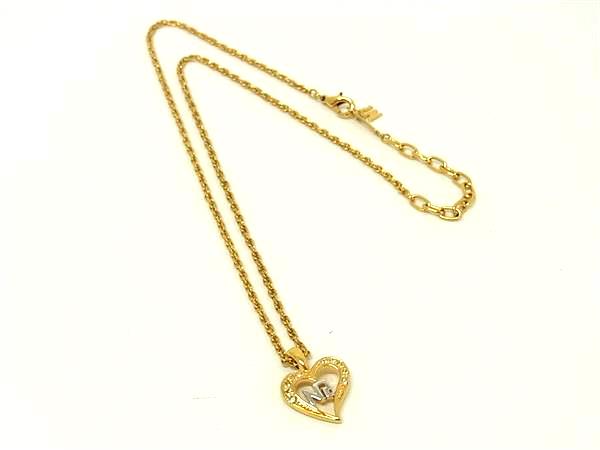 Other - ■極美品■ NINA RICCI ニナリッチ ハート ラインストーン ネックレス ペンダント アクセサリー レディース ゴールド系 DL1194