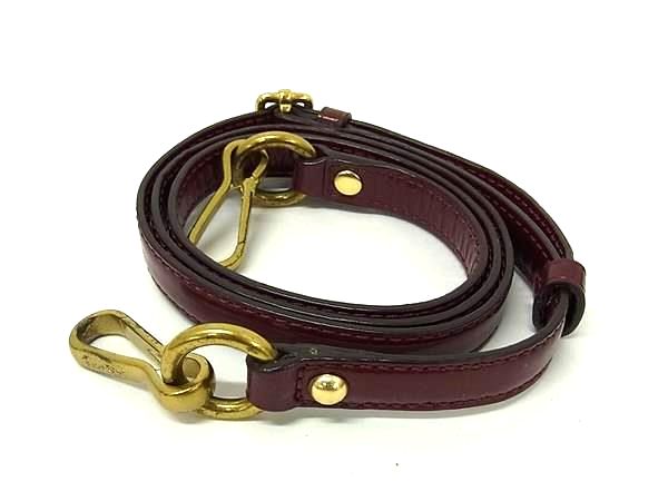 ■美品■ COACH コーチ パテントレザー バッグ用 ショルダーストラップ ショルダーベルト クロスボディ 斜め掛け ボルドー系 DN3120