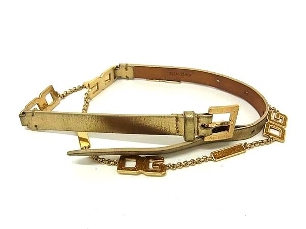 DOLCE＆GABBANA ドルチェ&amp;ガッバーナ ゴールド金具 ベルト 表記サイズ 80CM-32INCH レディース ゴールド系 DN3451