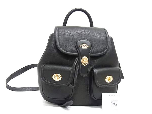 ■新品■未使用■ COACH コーチ CBH09 ハドリー レザー リュックサック バックパック レディース メンズ ブラック系 FX0855