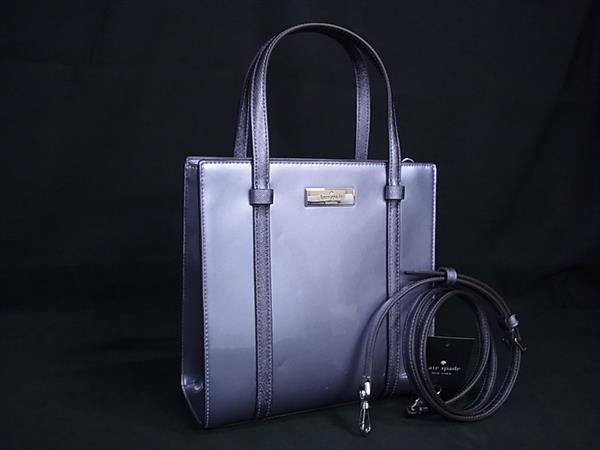 KATE SPADE - ■新品同様■ kate spade ケイトスペード ケンジー ミニ トート パテントレザー2WAY ハンドバッグ ショルダー パープル系 BP7891