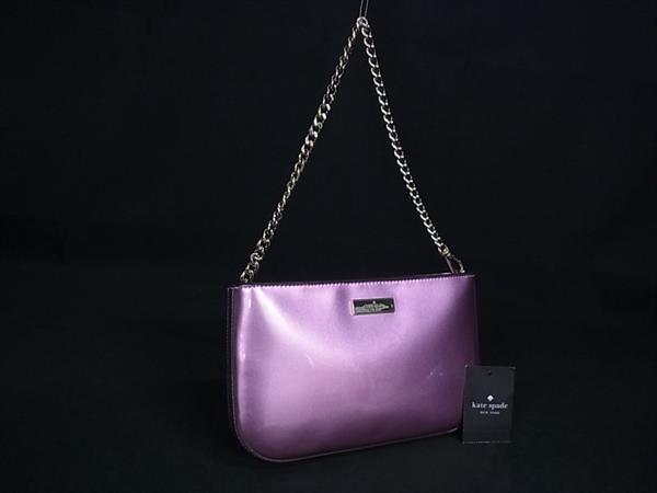 ■新品同様■ kate spade ケイトスペード ケンジー リリー ポシェット パテントレザー ワンハンドル ハンドバッグ ピンク系 BP7895