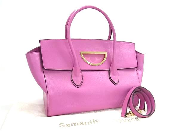 乐天商城 - ■極美品■ Samantha Thavasa サマンサタバサ レザー 2WAY クロスボディ ショルダーバッグ ハンドバッグ パープル系 BR1531