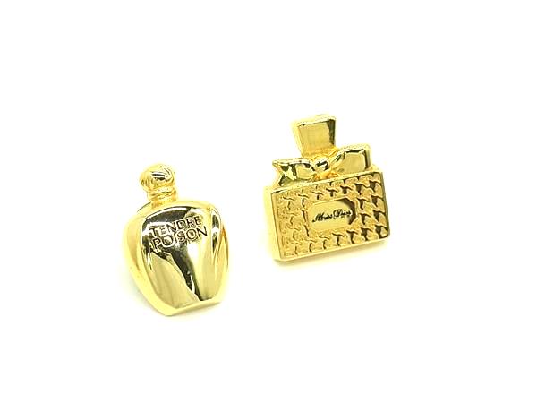 ■美品■ ChristianDior ディオール ヴィンテージ カフスボタン カフリンクス アクセサリー 2点セット ゴールド系 DL8619
