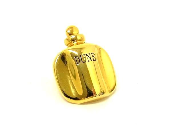 ■美品■ ChristianDior ディオール DUNE 香水モチーフ ピンブローチ ピンバッジ アクセサリー レディース ゴールド系 DN3517