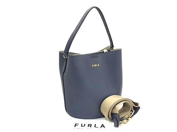 Furla - ■極美品■ FURLA フルラ ダナエ レザー ターンロック 2WAY ハンドバッグ ショルダー クロスボディ グレー系 FV6997
