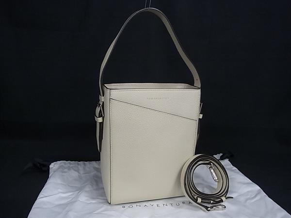 樂天商城 - ■極美品■ BONAVENTURA ボナベンチュラ ミカ レザー 2WAY クロスボディ ショルダーバッグ ハンドバッグ ライトベージュ系 FV7033