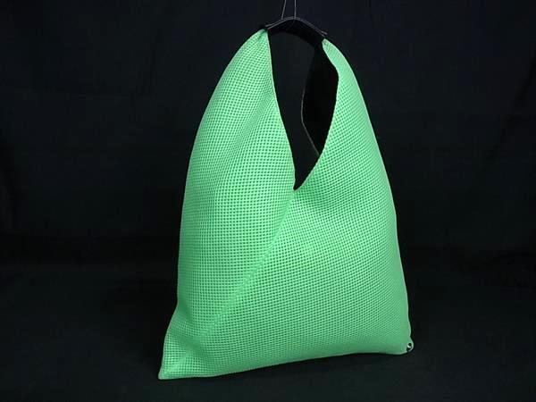 ■極美品■ MM6 Maison エムエムシックス メゾン マルジェラ ジャパニーズ ナイロン ハンドバッグ グリーン系 FX0649(4.0)
