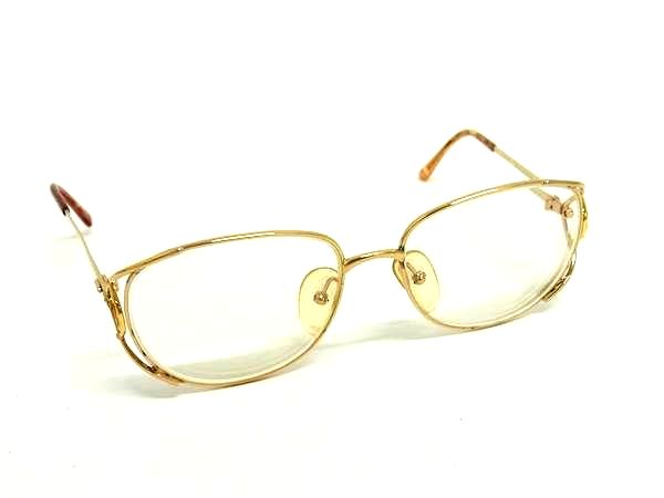 ChristianDior ディオール 2795 44 54□16 120 度入り メガネ 眼鏡 めがね メンズ レディース ゴールド系 DL6879