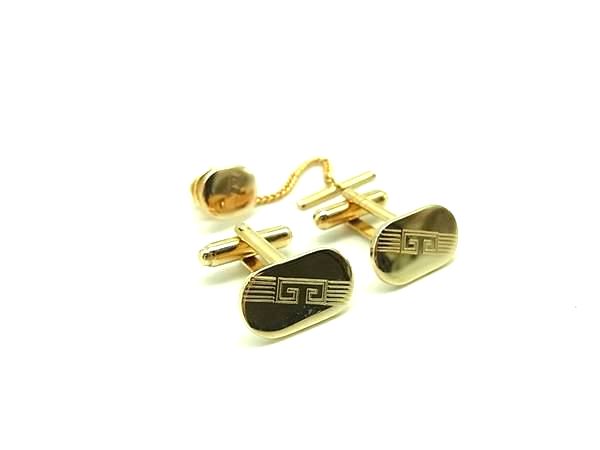 樂天商城 - ■美品■ GIVENCHY ジバンシィ カフスボタン カフリンクス ネクタイピン アクセサリー メンズ 2点セット ゴールド系 DL2042