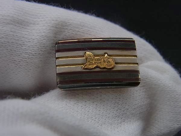 CELINE セリーヌ 馬車金具 カフスボタン カフリンクス アクセサリー 紳士 ビジネス メンズ ゴールド系×マルチカラー DL2158