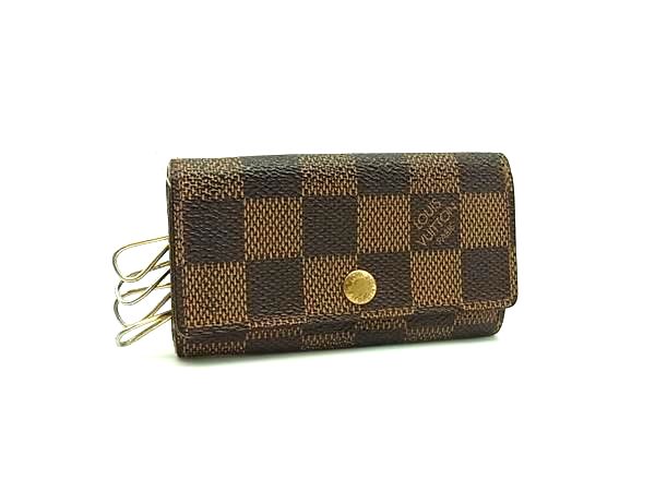 LOUIS VUITTON ルイヴィトン N62631 ダミエ ミュルティクレ4 4連 キーケース 鍵入れ レディース メンズ ブラウン系 DL2179