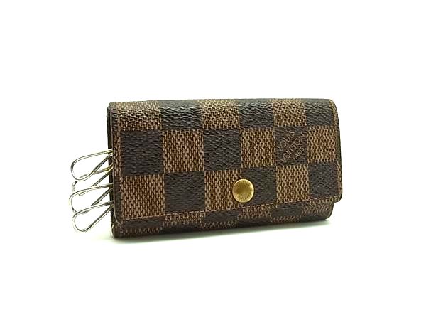 LOUIS VUITTON ルイヴィトン N62631 ダミエ ミュルティクレ4 4連 キーケース 鍵入れ レディース メンズ ブラウン系 DL2181