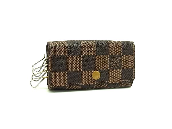 LOUIS VUITTON ルイヴィトン N62631 ダミエ ミュルティクレ4 4連 キーケース 鍵入れ レディース メンズ ブラウン系 DL2186