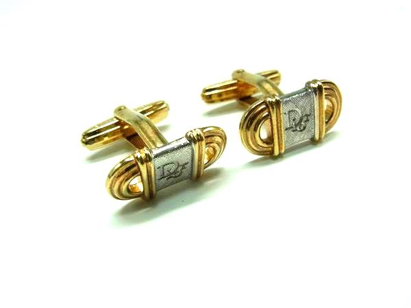 ChristianDior クリスチャンディオール カフスボタン カフリンクス アクセサリー 紳士 メンズ ゴールド系×シルバー系 DL2795