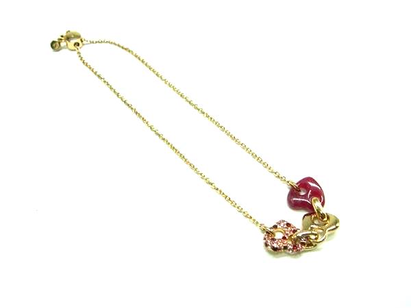Other - ■美品■ SWAROVSKI スワロフスキー クリスタル ブレスレット アクセサリー レディース ゴールド系×レッド系 DL2817