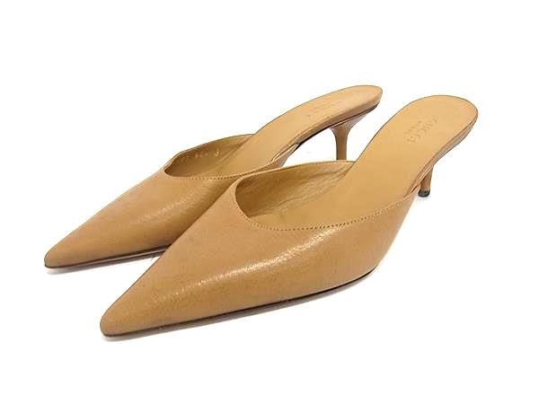 GUCCI グッチ 140587 レザー ミュール サンダル サイズ 34 1/2(約21.5cm) 靴 シューズ レディース ライ..