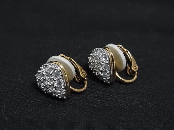 乐天商城 - ■美品■ SWAROVSKI スワロフスキー ラインストーン クリップ式 イヤリング アクセサリー レディース ゴールド系 DL4785