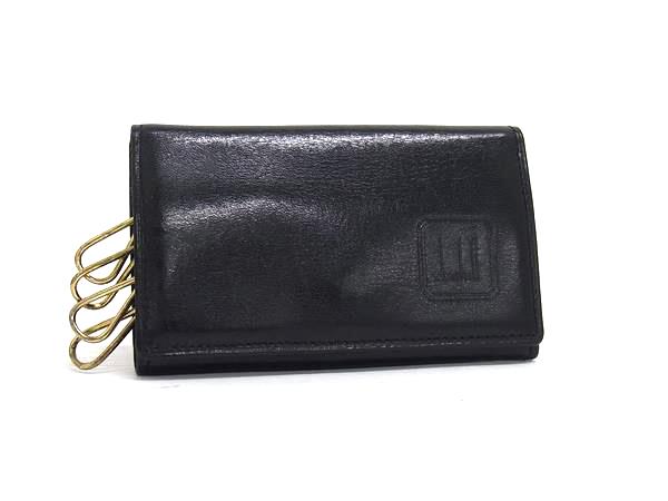dunhill ダンヒル レザー 4連 キーケース 鍵入れ メンズ レディース ブラック系 DL6289