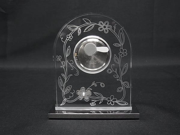 ■新品同様■ MIKIMOTO ミキモト 本真珠 アコヤ真珠 パール 約4mm クォーツ 置き時計 ウォッチ インテリア クリア×シルバー系 DN2465 2