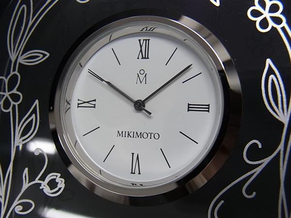 ■新品同様■ MIKIMOTO ミキモト 本真珠 アコヤ真珠 パール 約4mm クォーツ 置き時計 ウォッチ インテリア クリア×シルバー系 DN2465 3