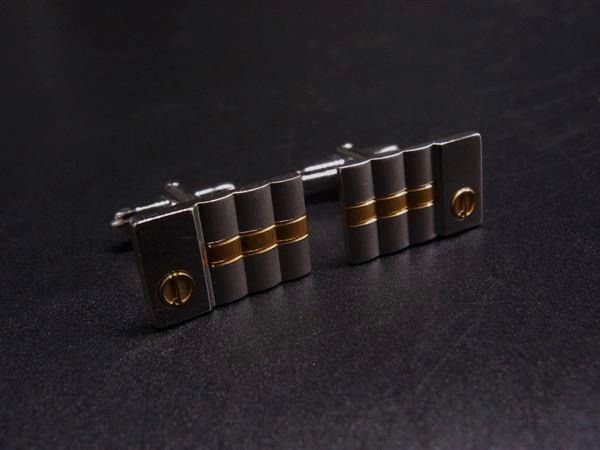 ■美品■ dunhill ダンヒル カフスボタン カフリンクス アクセサリー シルバー系×ゴールド系 DN8288