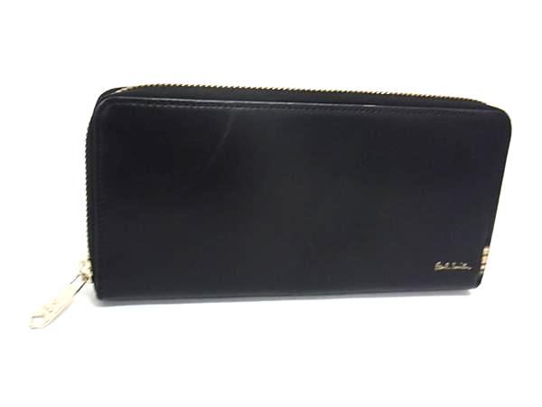 M - Paul Smith ポールスミス レザー ラウンドファスナー 長財布 ウォレット 札入れ 小銭入れ カード入れ レディース ブラック系 DK2529