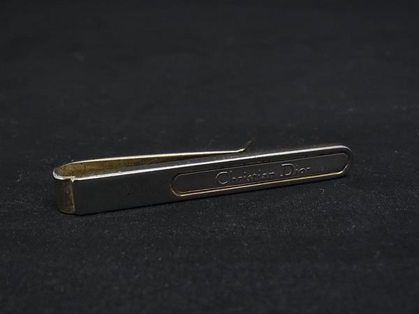ChristianDior ディオール ネクタイピン タイクリップ アクセサリー ビジネス 紳士 メンズ シルバー系×ゴールド系 DL3683