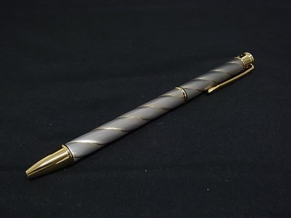 ■極美品■ MIKIMOTO ミキモト 本真珠 アコヤ真珠 パール 約4mm ツイスト式 ボールペン 筆記用具 文房具 シルバー系×ゴールド系 DL3774
