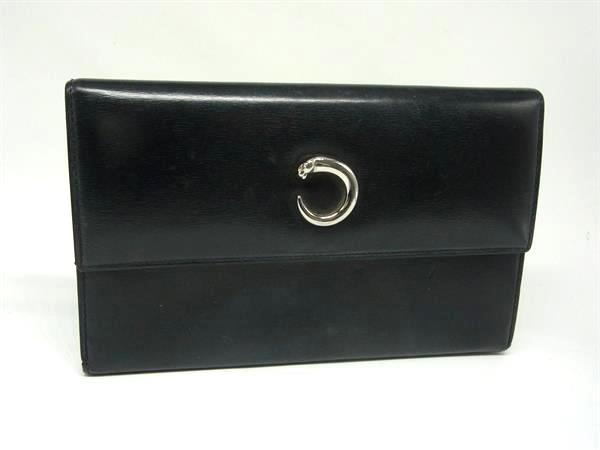 Cartier カルティエ パンテール レザー 三つ折り 長財布 ウォレット 札入れ 小銭入れ ブラ ...