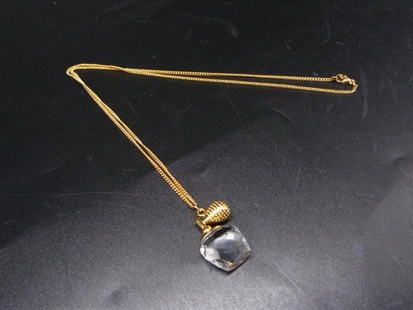 ■美品■ SWAROVSKI スワロフスキー クリスタル 香水瓶モチーフ ネックレス ペンダント アクセサリー ゴールド系×クリア DL5828(4.0)