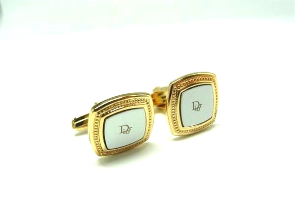 ■美品■ ChristianDior クリスチャンディオール カフスボタン カフリンクス アクセサリー ゴールド系×シルバー系 DL5848