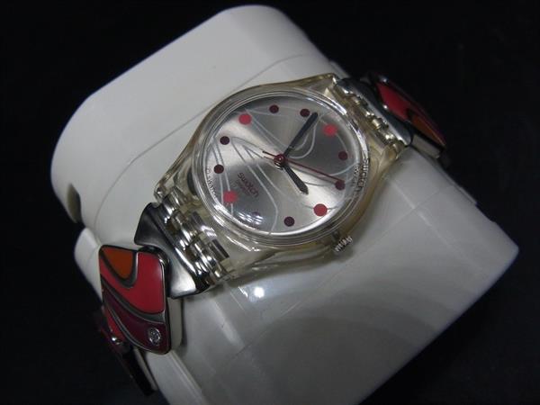 pleasure-Store 楽天市場店の■美品■ SWATCH スウォッチ ラインストーン 腕時計 ウォッチ レディース シルバー系×クリア DL5874｜アングル2