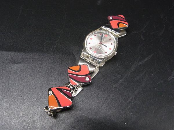 pleasure-Store 楽天市場店の■美品■ SWATCH スウォッチ ラインストーン 腕時計 ウォッチ レディース シルバー系×クリア DL5874｜アングル3
