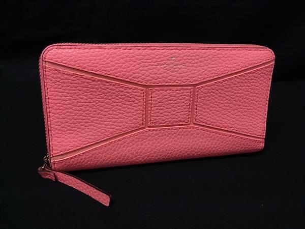 乐天商城 - ■美品■ kate spade ケイトスペード レザー ラウンドファスナー 長財布 ウォレット レディース ピンク系 DL7480