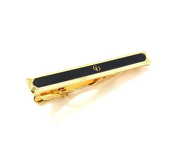ChristianDior クリスチャンディオール ヴィンテージ タイピン タイクリップ 紳士 ビジネス ゴールド系×ブラック系 DL7813