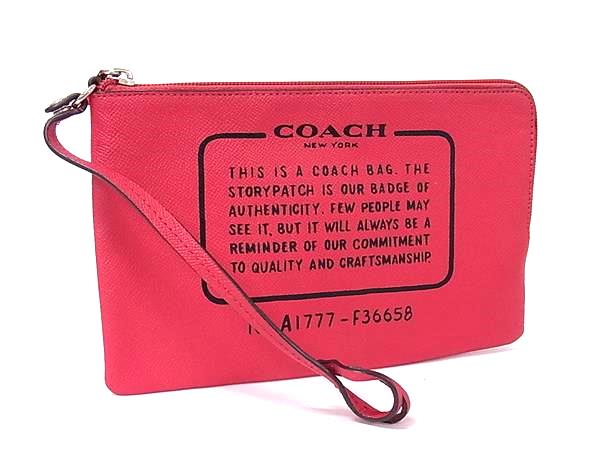 ■美品■ COACH コーチ F36658 レザー マルチポーチ マルチケース 小物入れ レディース メンズ レッド系 DL8387