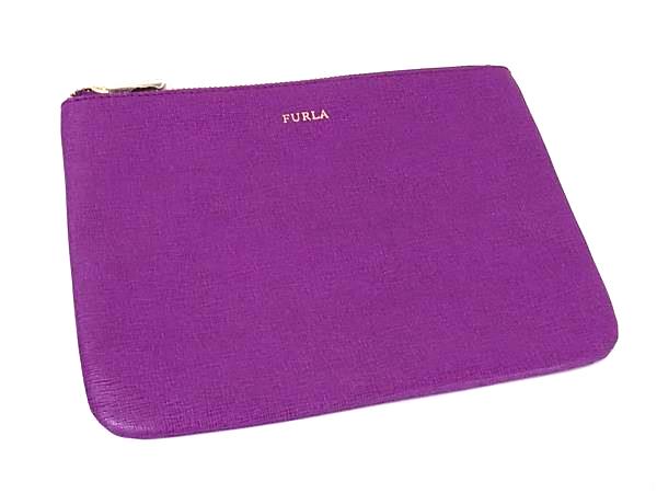 乐天商城 - ■美品■ FURLA フルラ レザー マルチポーチ マルチケース 小物入れ メイクポーチ 化粧ポーチ レディース パープル系 DL8412
