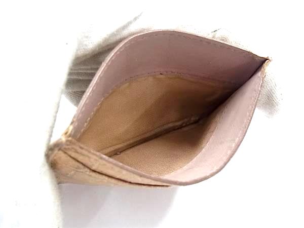 miumiu ミュウミュウ クロコダイル型押しレザー カードケース カード入れ パスケース 定期入れ レディース ライトブラウン系 DL8795