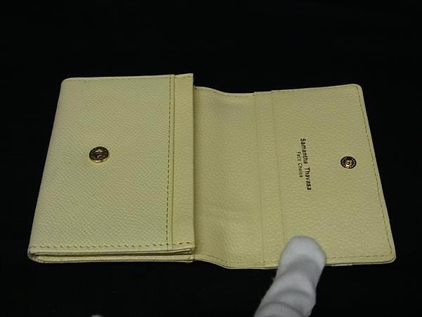 ■美品■ Samantha Thavasa サマンサタバサ レザー リボン カードケース カード入れ 名刺入れ パスケース アイボリー系 DL8845