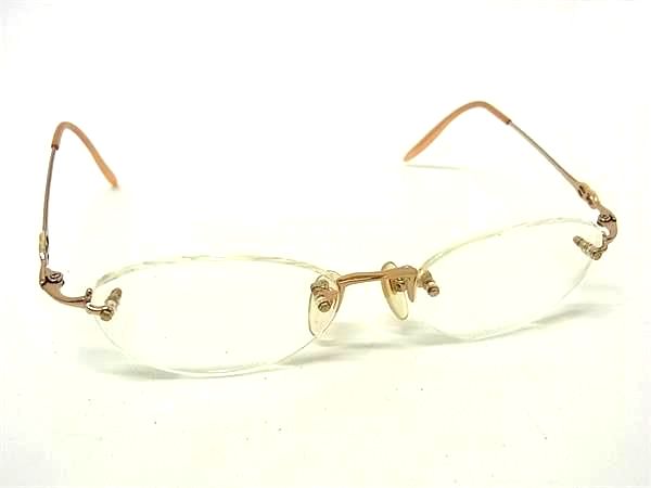 ChristianDior クリスチャンディオール B9N 52□18-136 度入り メガネ 眼鏡 めがね レディース ピンクゴールド系 DL5172
