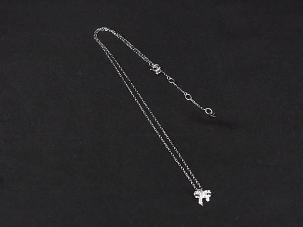 乐天商城 - ■極美品■ SWAROVSKI スワロフスキー ラインストーン リボン ネックレス ペンダント アクセサリー レディース シルバー系 DL5300