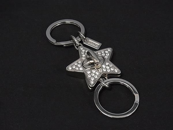 ■美品■ COACH コーチ バッグチャーム キーホルダー キーリング アクセサリー レディース シルバー系 DL7387