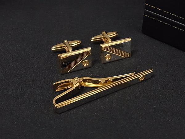 Hawaiian Jewelry - dunhill ダンヒル カフス カフスリンクス ネクタイピン タイピン ビジネス 紳士 メンズ 2点セット シルバー系×ゴールド系 DL7419