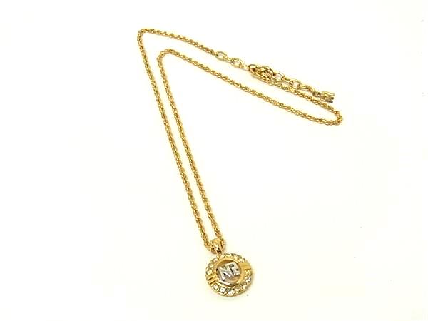 Coral Pink - NINA RICCI ニナリッチ ラインストーン ネックレス ペンダント アクセサリー レディース ゴールド系 DL7932