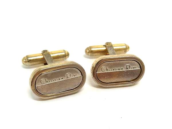 ChristianDior ディオール ヴィンテージ カフスボタン カフリンクス アクセサリー 紳士 ビジネス メンズ シルバー系 DL8122