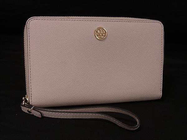 TORY BURCH トリーバーチ レザー ラウンドファスナー 長財布 ウォレット 小銭入れ 札入れ レディース ピンクベージュ系 DL8218