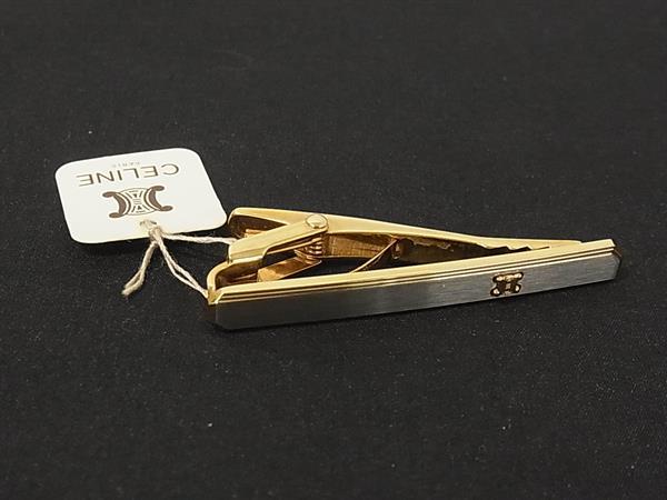 樂天商城 - ■極美品■ CELINE セリーヌ マカダム タイクリップ ネクタイピン アクセサリー ビジネス 紳士 メンズ ゴールド系×シルバー系 DN5902